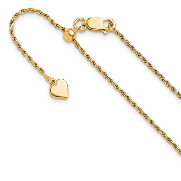 Leslie's Sterling Silver Gold-plated Adjustable 1.4mm D/C Rope Chain Grayson & Co. Jewelers Iron Mountain, MI