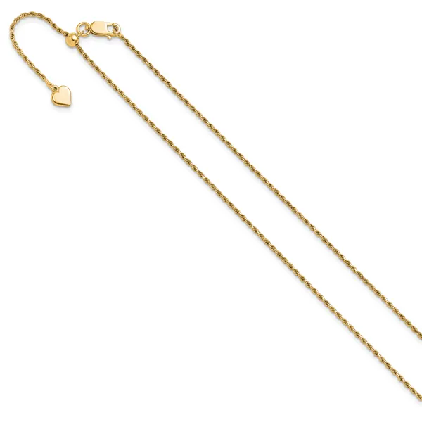 Leslie's Sterling Silver Gold-plated Adjustable 1.4mm D/C Rope Chain Image 2 Grayson & Co. Jewelers Iron Mountain, MI