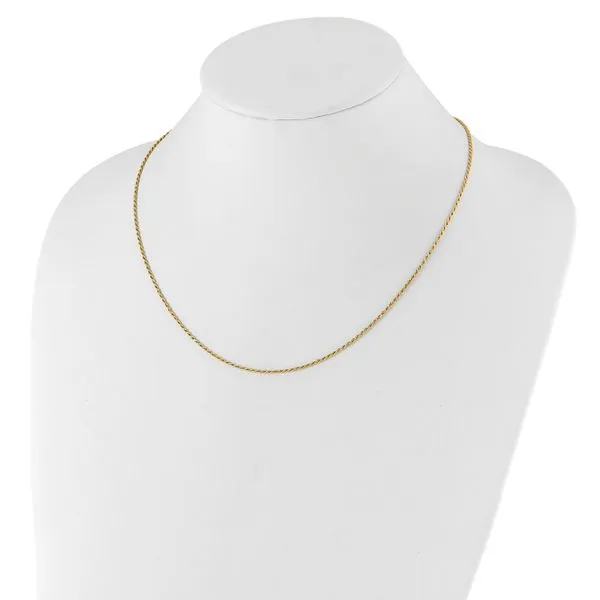 Leslie's Sterling Silver Gold-plated Adjustable 1.4mm D/C Rope Chain Image 3 Valentine's Fine Jewelry Dallas, PA