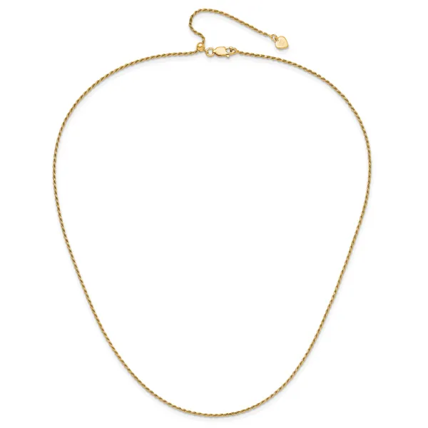Leslie's Sterling Silver Gold-plated Adjustable 1.4mm D/C Rope Chain Image 4 Grayson & Co. Jewelers Iron Mountain, MI