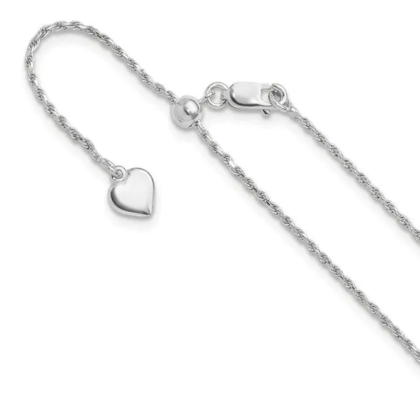 Leslie's Sterling Silver Adjustable 1.2mm D/C Rope Chain Tidwells of Greenwood Greenwood, SC