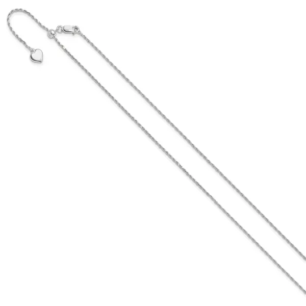 Leslie's Sterling Silver Adjustable 1.2mm D/C Rope Chain Image 2 Tidwells of Greenwood Greenwood, SC