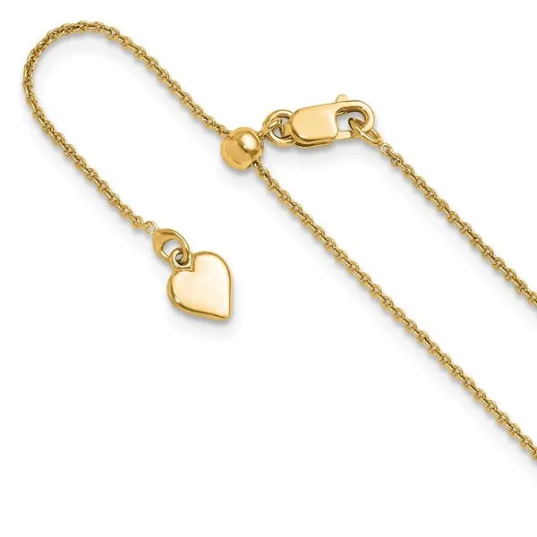 Leslie's Sterling Silver Gold-plated Adjustable .95mm Rolo Chain Jerald Jewelers Latrobe, PA