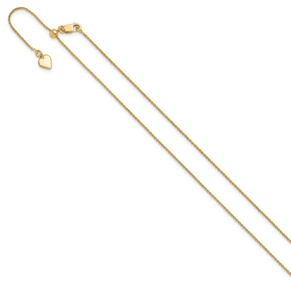 Leslie's Sterling Silver Gold-plated Adjustable .95mm Rolo Chain Image 2 Jerald Jewelers Latrobe, PA