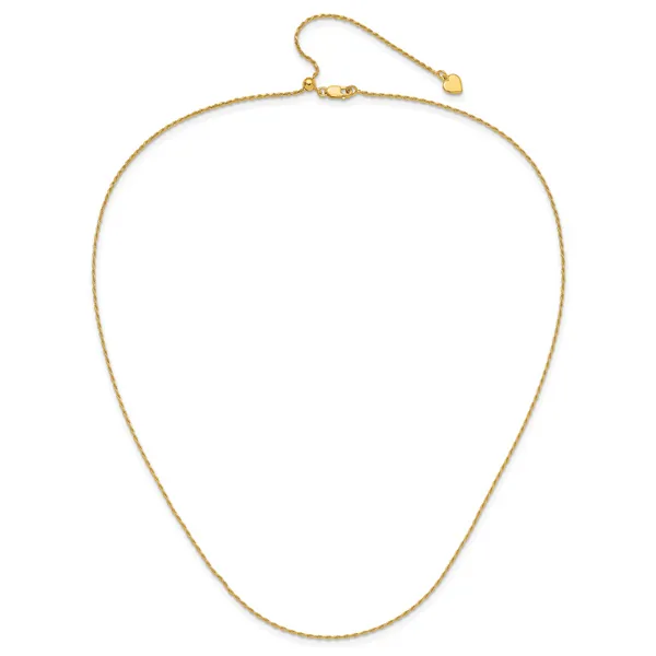 Leslie's Sterling Silver Gold-plated Adjustable 1.2mm D/C Rope Chain Image 4 Spencer's Jewelers Athens, GA