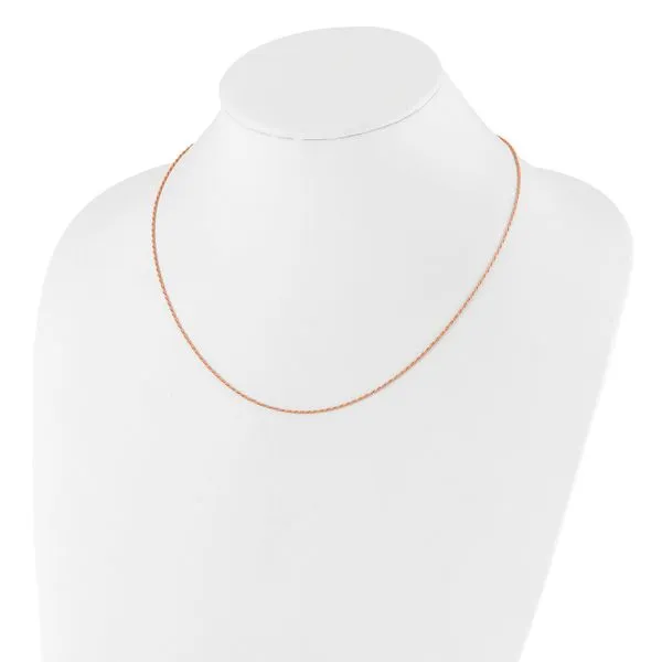 Leslie's Sterling Silver Rose Gold-plated Adjustable 1.2mm D/C Rope Chain Image 3 Barnett Jewelers Jacksonville, FL