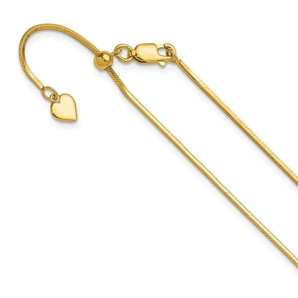 Leslie's Sterling Silver Gold-plated Adjustable 1.2mm D/C Square Snake Chai Spencer's Jewelers Athens, GA