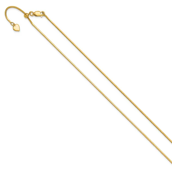 Leslie's Sterling Silver Gold-plated Adjustable 1.2mm D/C Square Snake Chai Image 2 Spencer's Jewelers Athens, GA