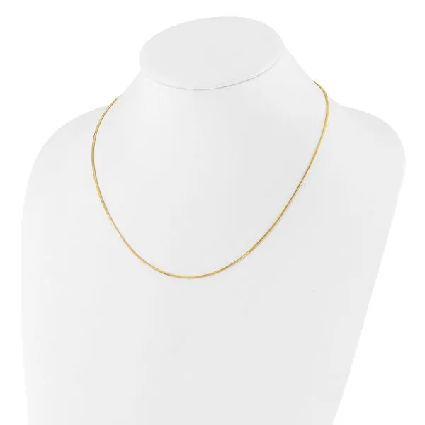 Leslie's Sterling Silver Gold-plated Adjustable 1.2mm D/C Square Snake Chai Image 3 Spencer's Jewelers Athens, GA