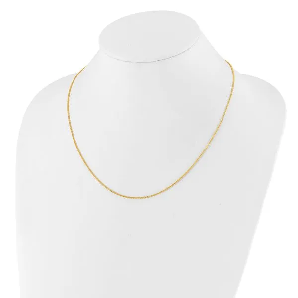 Leslie's Sterling Silver Adjustable Gold-plated 1.3mm Spiga Chain Image 3 Mitchell's Jewelry Norman, OK