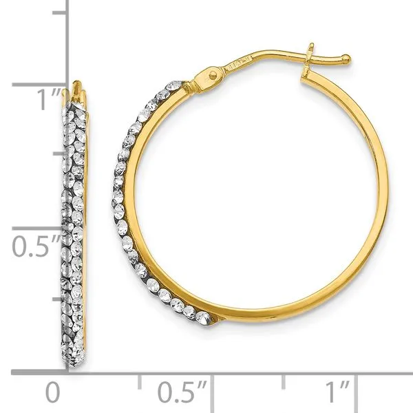 Leslie's 14K Crystals from Swarovski Polished Hoop Earrings Image 4 Mitchell's Jewelry Norman, OK