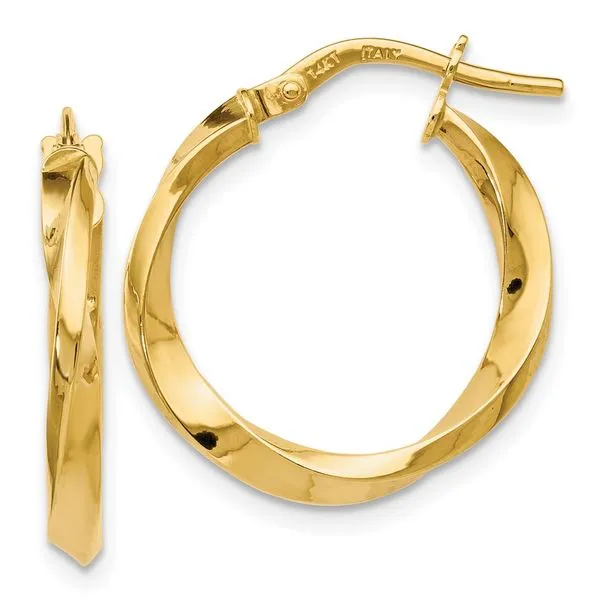 14K Yellow Gold Polished Hoop Earrings Jewelry Design Studio Jensen Beach, FL