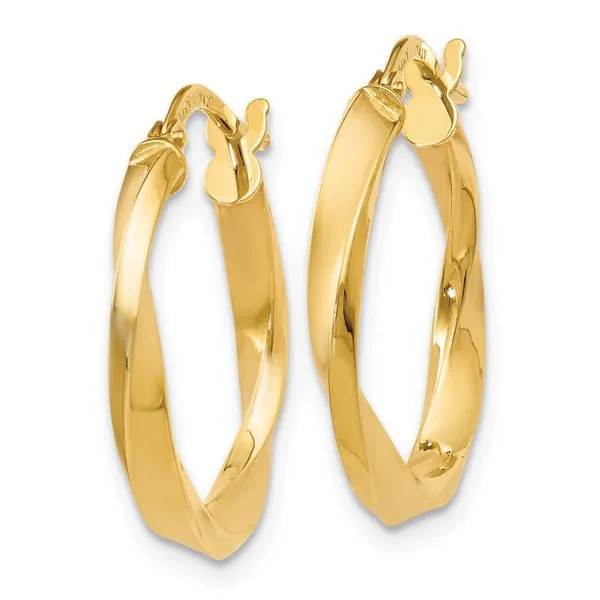 14K Yellow Gold Polished Hoop Earrings Image 2 Jewelry Design Studio Jensen Beach, FL