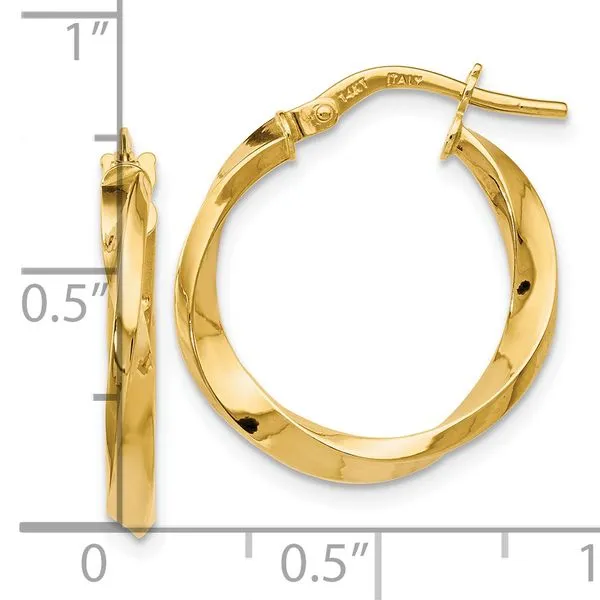 14K Yellow Gold Polished Hoop Earrings Image 4 Jewelry Design Studio Jensen Beach, FL