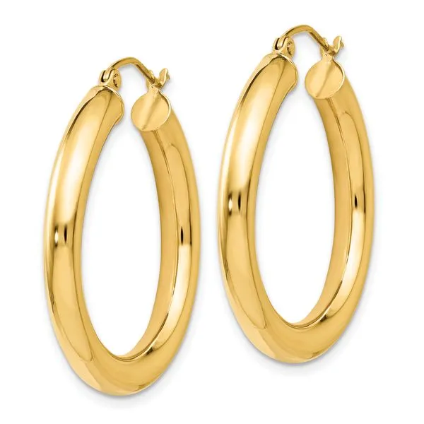 Leslie's 14K Polished Lightweight Hoop Earrings Image 2 Spencer's Jewelers Athens, GA