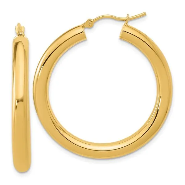 Leslie's 14K Polished Lightweight Hoop Earrings Peran & Scannell Jewelers Houston, TX