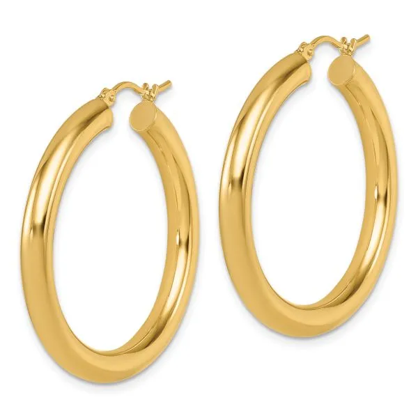 Leslie's 14K Polished Lightweight Hoop Earrings Image 2 Peran & Scannell Jewelers Houston, TX