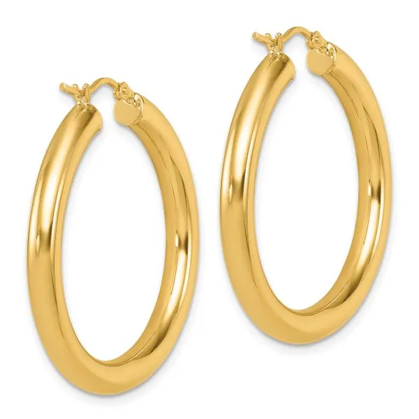Leslie's 14K Polished Lightweight Hoop Earrings Image 4 Peran & Scannell Jewelers Houston, TX