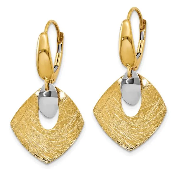 14K Yellow Gold Polished Textured Earrings Image 2 Diamond Design Jewelers Somerset, KY