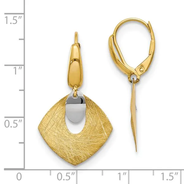 14K Yellow Gold Polished Textured Earrings Image 4 Diamond Design Jewelers Somerset, KY