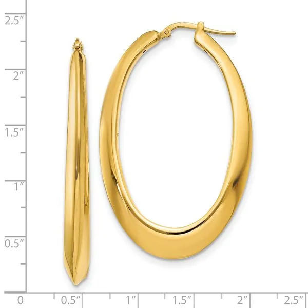 14K Yellow Gold Polished Hoop Earrings Image 4 Diamond Design Jewelers Somerset, KY