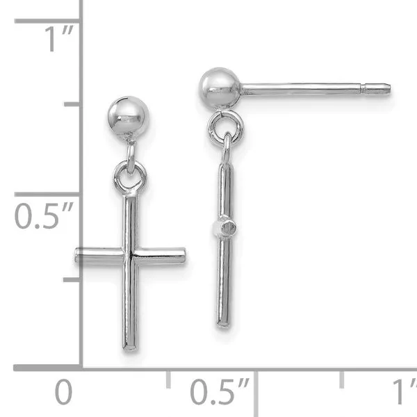 Leslie's 14K White Gold Cross Post Drop Earrings Image 4 Johnson Jewellers Lindsay, ON