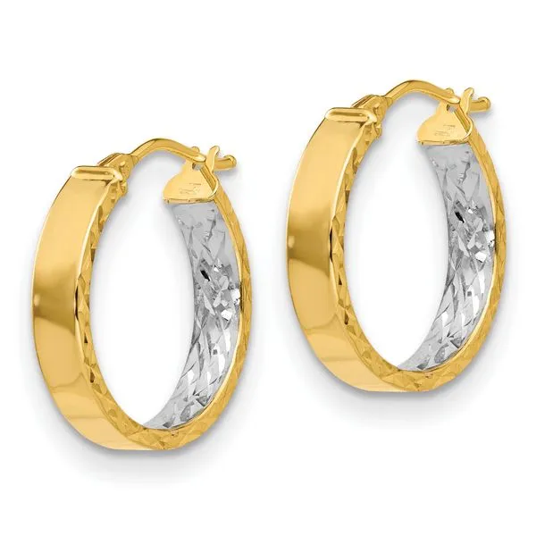 14K Yellow Gold Polished Hoop Earrings Image 2 Diamond Design Jewelers Somerset, KY