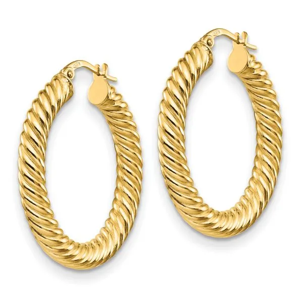 Leslie's 14K Polished Twisted Hoop Earrings Image 2 Mitchell's Jewelry Norman, OK