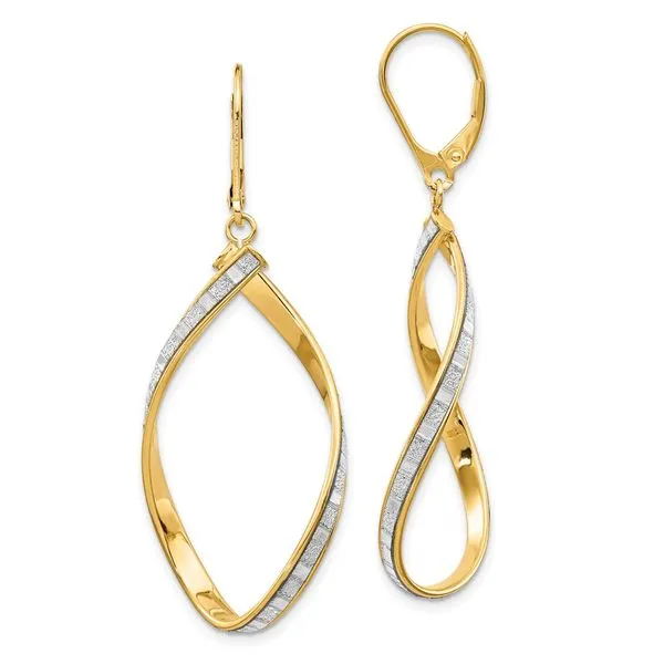 Leslie's 14K Glimmer Infused Twisted Leverback Earrings Peran & Scannell Jewelers Houston, TX