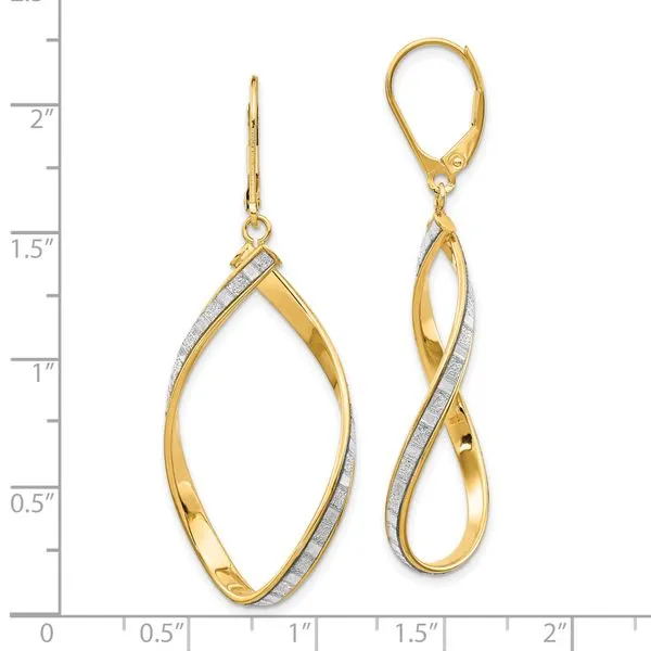 Leslie's 14K Glimmer Infused Twisted Leverback Earrings Image 4 Peran & Scannell Jewelers Houston, TX
