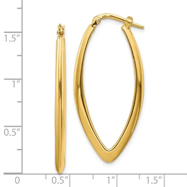 Leslie's 14K Polished Fancy Hoop Earrings Image 4 Spencer's Jewelers Athens, GA