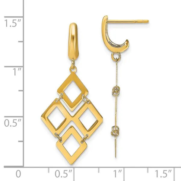 14K Yellow Gold Polished Dangle Earrings Image 4 Jewelry Design Studio Jensen Beach, FL
