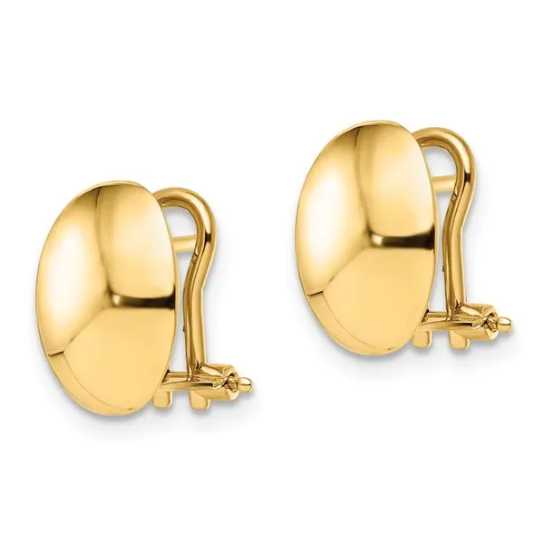Leslie's 14K Polished Omega Back Earrings Image 2 Jewelry Design Studio Jensen Beach, FL