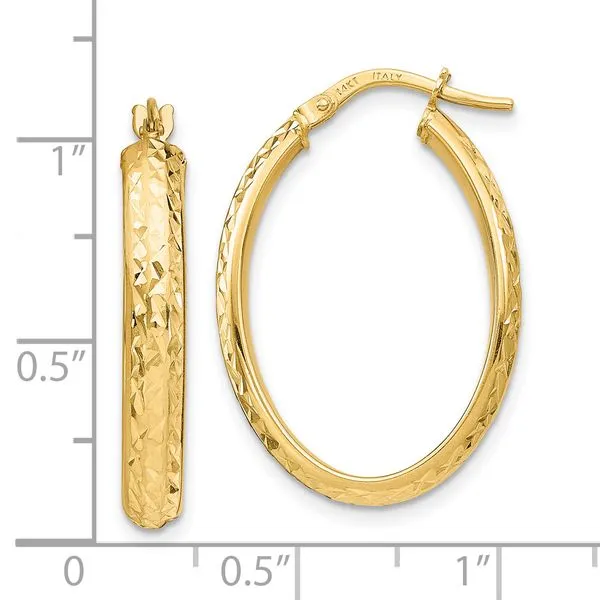 Leslie's 14K Polished D/C Oval Hoops Image 4 Diamond Design Jewelers Somerset, KY