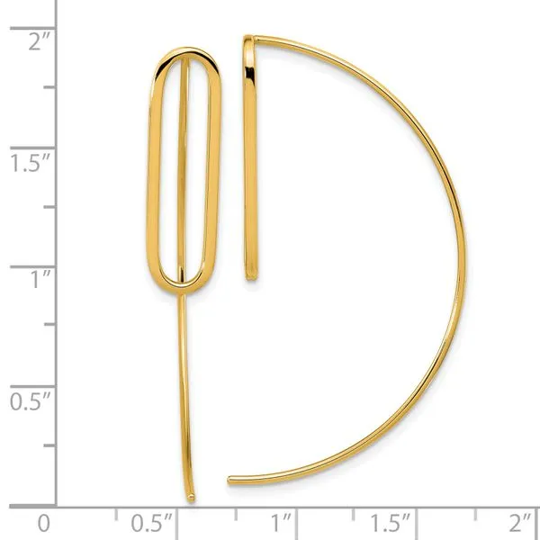 Leslie's 14K Polished Threader Earrings Image 4 Diamond Design Jewelers Somerset, KY