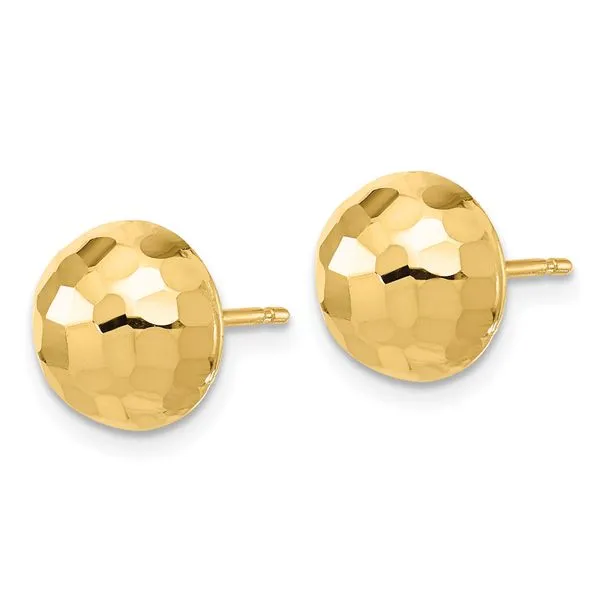 Leslie's 14K Polished D/C 10mm Button Post Earrings Image 2 Graham Jewelers Wayzata, MN