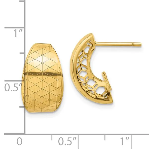 Leslie's 14K Polished and Textured Earrings Image 4 Jewelry Design Studio Jensen Beach, FL