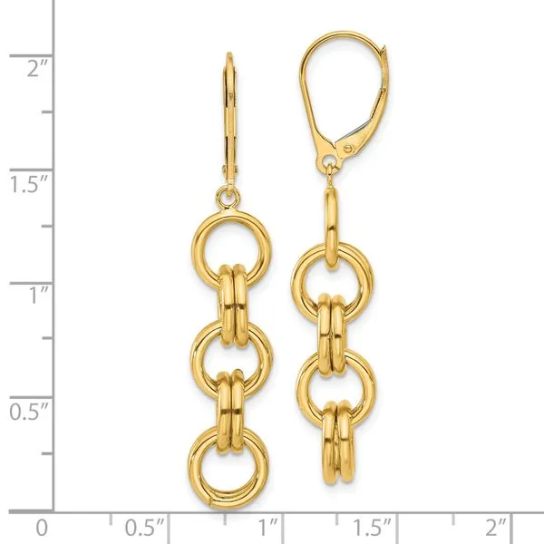Leslie's 14K Polished Circle Links Dangle Earrings Image 4 Mitchell's Jewelry Norman, OK