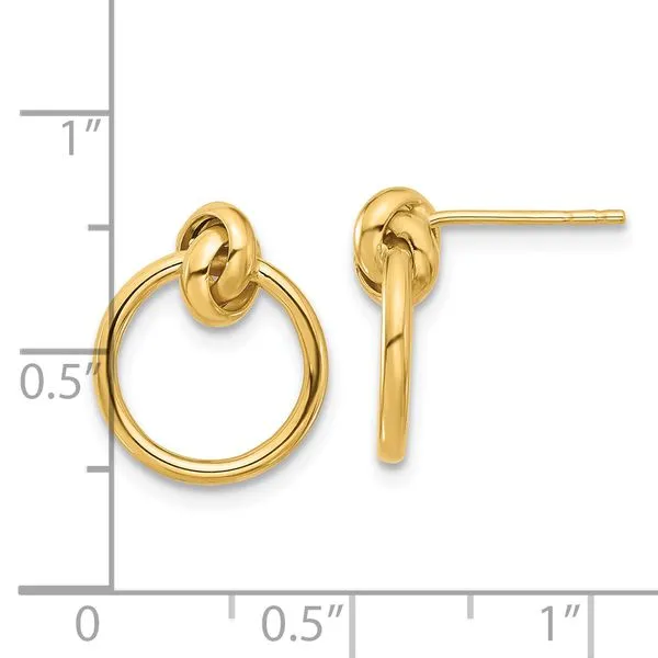 Leslie's 14K Polished Knot Circle Drop Post Earrings Image 4 Mitchell's Jewelry Norman, OK