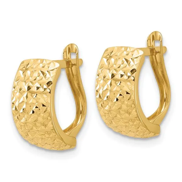 Leslie's 14K Polished and Diamond-cut Omega Back Earrings Image 2 Jewelry Design Studio Jensen Beach, FL