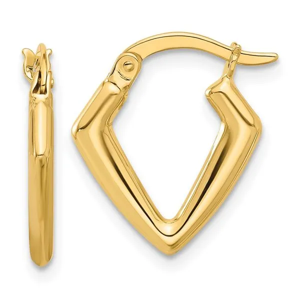 Leslie's 14K Polished Fancy Hoop Earrings Diamond Design Jewelers Somerset, KY