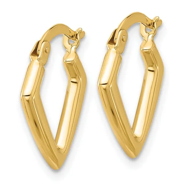 Leslie's 14K Polished Fancy Hoop Earrings Image 2 Diamond Design Jewelers Somerset, KY