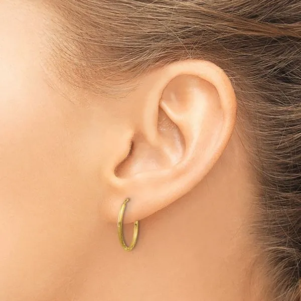 Leslie's 14k 1.25mm Diamond-cut Endless Hoop Earring Image 3 Spencer's Jewelers Athens, GA