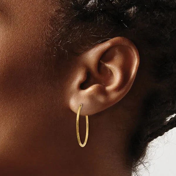 Leslie's 14k 1.25mm Diamond-cut Endless Hoop Earring Image 3 Diamond Design Jewelers Somerset, KY