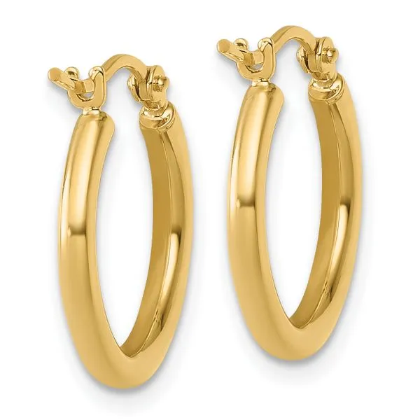 Leslie's 14k Polished 2x17.5mm Polished Hoop Earrings Image 4 Jewelry Design Studio Jensen Beach, FL