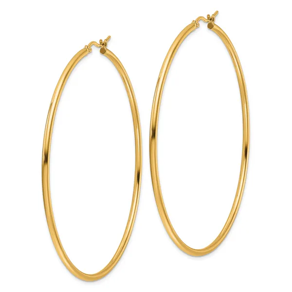 Leslie's 14k Polished 2x65mm Polished Hoop Earrings Image 2 Jewelry Design Studio Jensen Beach, FL