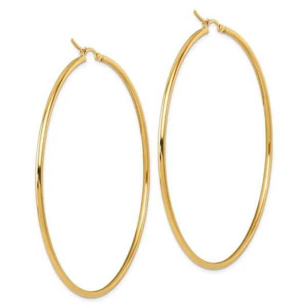 Leslie's 14k Polished 2x70mm Polished Hoop Earrings Image 4 K & Co Family Jewelers Eagle, ID