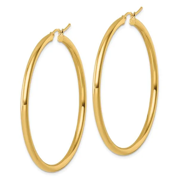 Leslie's 14k Polished 3mm Polished Hoop Earrings Image 2 Jewelry Design Studio Jensen Beach, FL