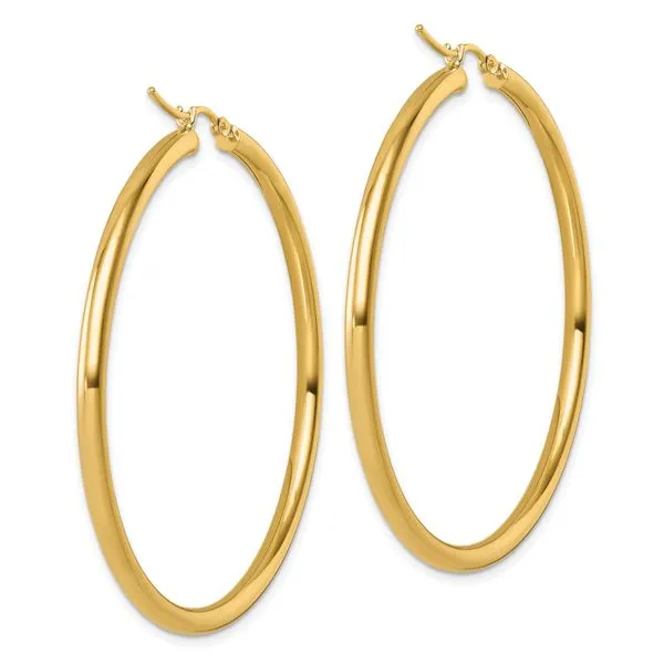 Leslie's 14k Polished 3mm Polished Hoop Earrings Image 4 Jewelry Design Studio Jensen Beach, FL