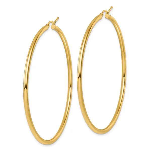 Leslie's 14k Polished 2.5mm Polished Hoop Earrings Image 2 Mitchell's Jewelry Norman, OK